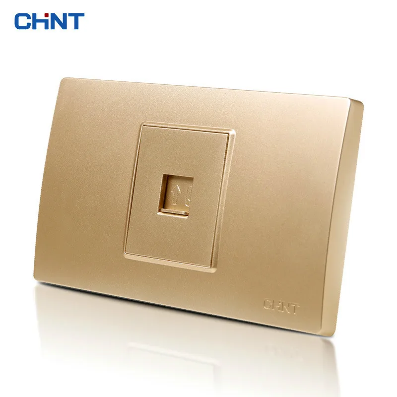 Электрическая настенная розетка CHINT С телефонным проводом 118 стальная рама NEW5D