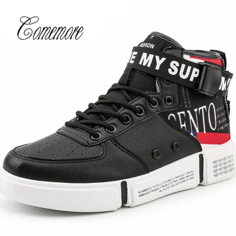 Comemore/высокая женская спортивная обувь для тенниса кроссовки из искусственной