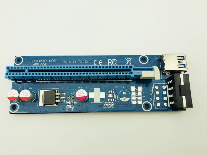 100 шт. Новинка Райзер 006 VER006 PCI экспресс-карта 1x до 16x PCI-E удлинитель USB3.0 кабель SATA