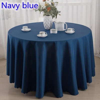 Navy Blue 23 Цвета, полиэфирная скатерть, круглый стол, украшение, свадебные, вечерние, для отеля - Цвет: Navy Blue