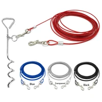 3m 5m 10m dog tie out cable heavy duty dogs chain leashes outdoor lead belt for small medium large dogs camping training