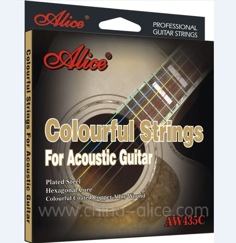 

Acoustic Guitar Strings ALICE 011-052 Coloful Coated Steel Strings Set / Music Wire for Guitar 6pcs/set