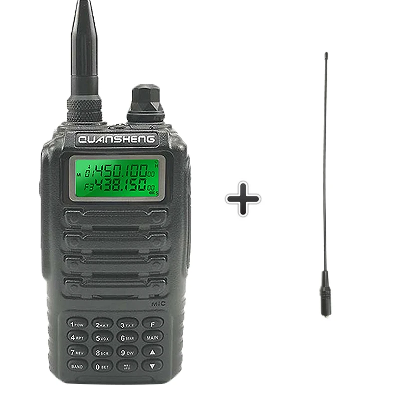 Add a 38cm antenna Quansheng TG-UV2 высокое качество мощные 5 Вт иди и болтай Walkie Talkie VHF Любительская рация двойного диапазона ТГ UV2 FCC CE радиолюбителей Comunicador 10 км - Цвет: Add a 38cm antenna