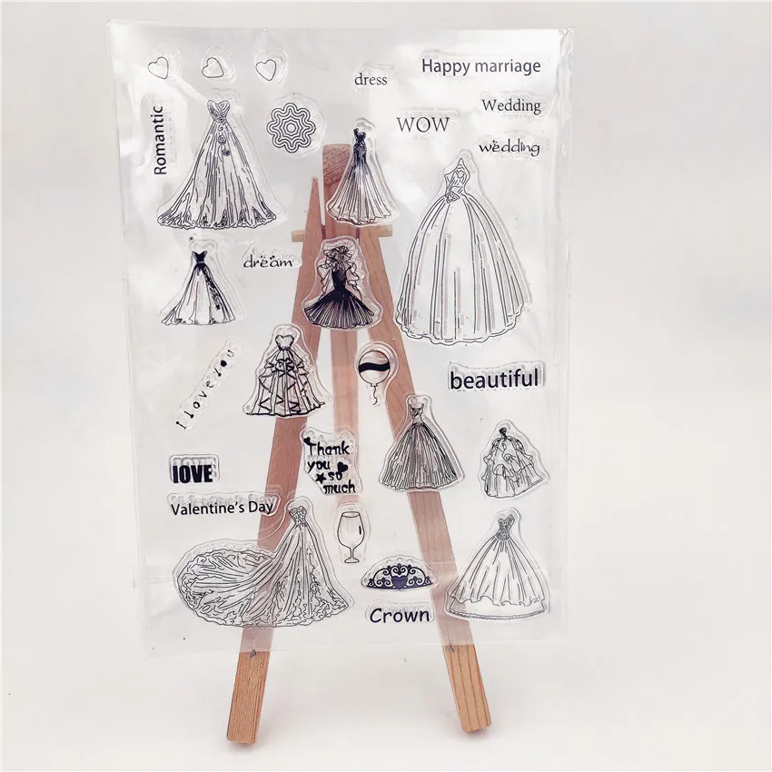 Лидер продаж свадебное платье прозрачный штамп силиконовый альбом для