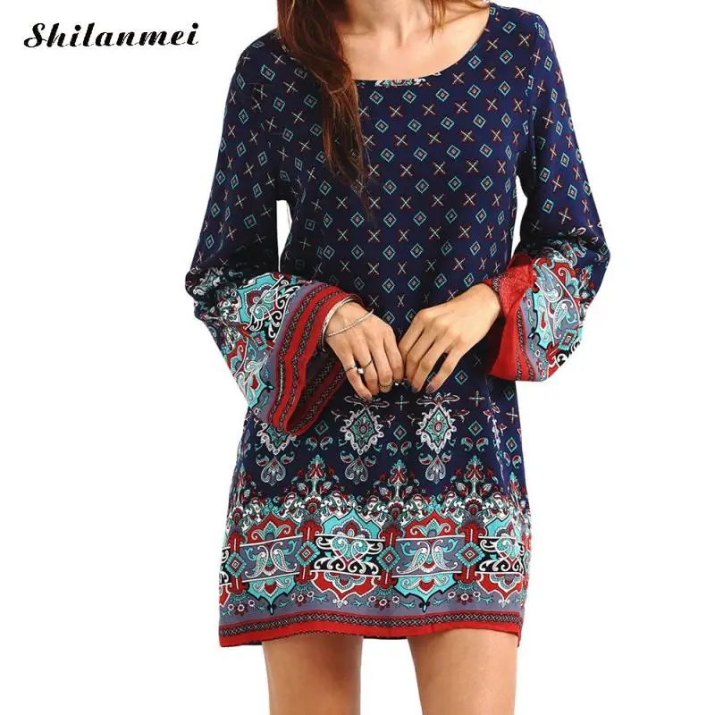 Платье трапециевидной формы с сексуальным цветочным принтом Dashiki 1970 s черные