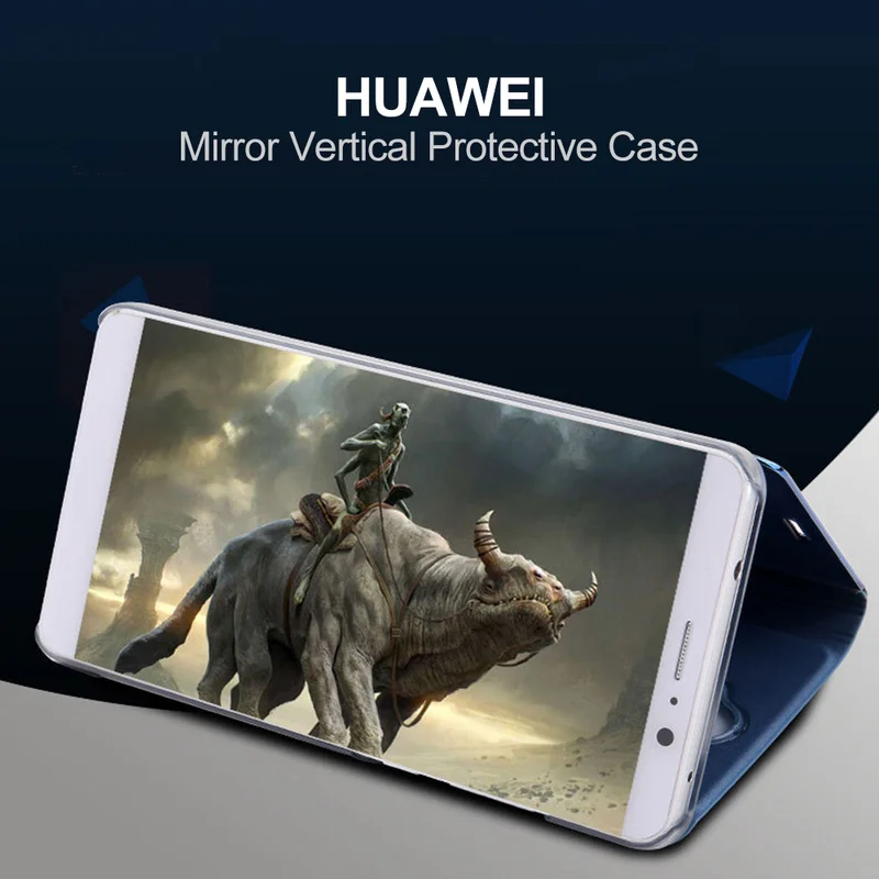 Новинка хит продаж модный умный зеркальный чехол для телефона кожаный флип с