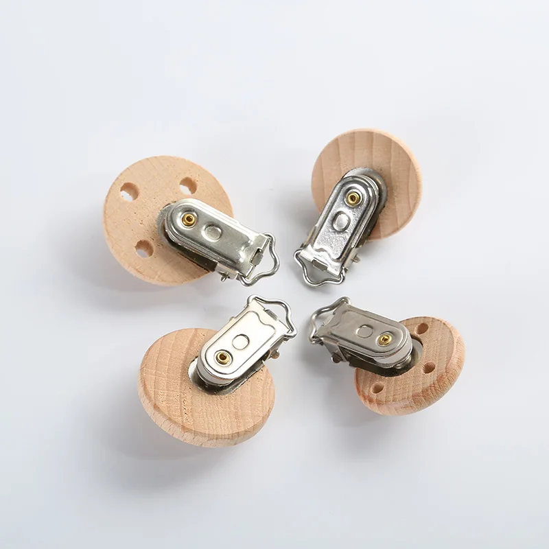 Новый 2 шт. DIY держатель для соски детские деревянные бусины милый круглый
