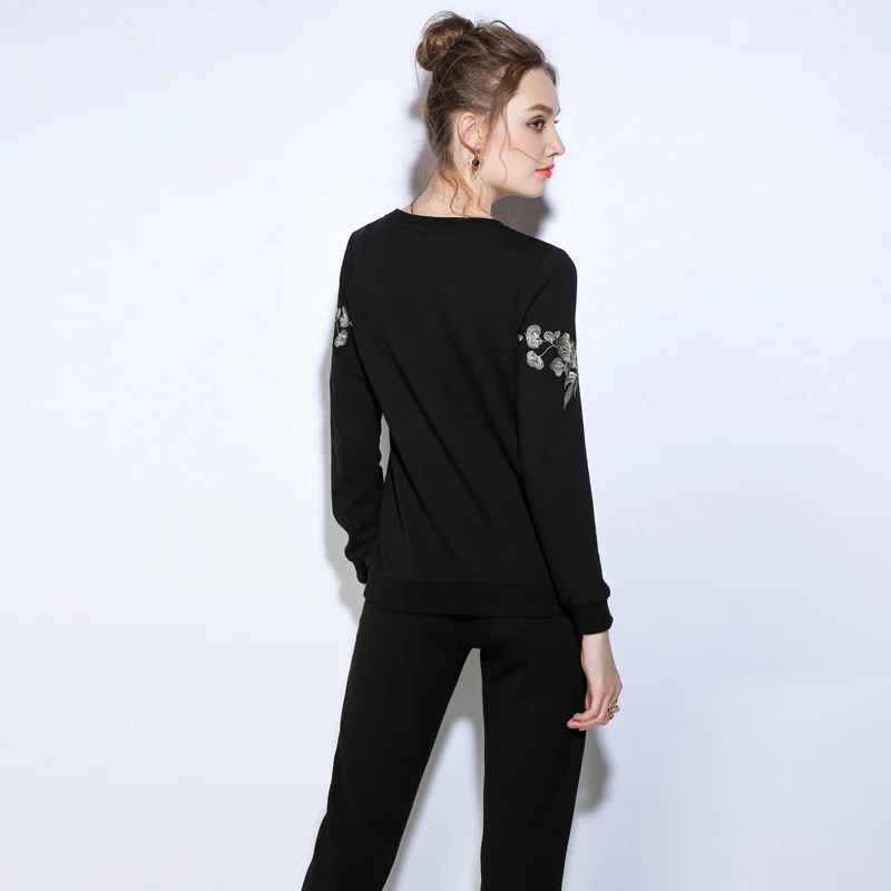 Новинка 2017 года осень зима Модные женские костюмы Повседневная Толстовка