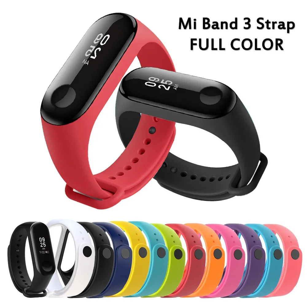 Спортивный ремешок для браслета Xiaomi Mi Band 3 4 силиконовый часов аксессуары Miband4 miband