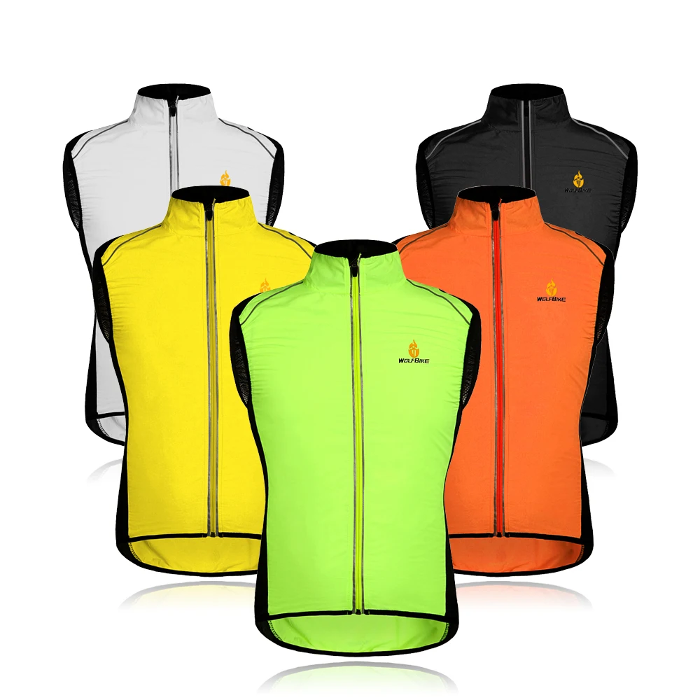 WOLFBIKE Bicycle Cycling Jackets Men Women Windproof Waterproof Cycle Clothing Bike Long Sleeve Jerseys Sleevless Vest Wind Coat