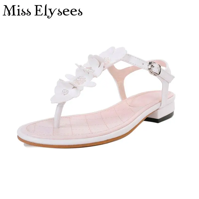 Цветы Дизайнер Квартир Женщин Сандалии 2017 Лето Открытым Носком Пряжка Ремень