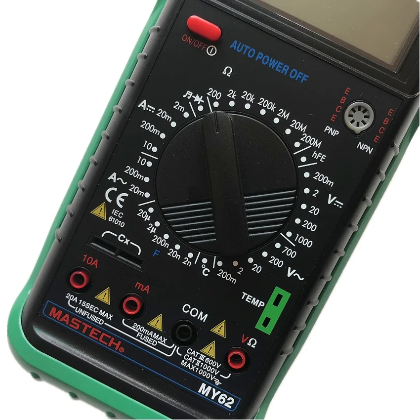 MASTECH MY62 Ручной цифровой мультиметр DMM с термоемкостью и тестовыми измерителями