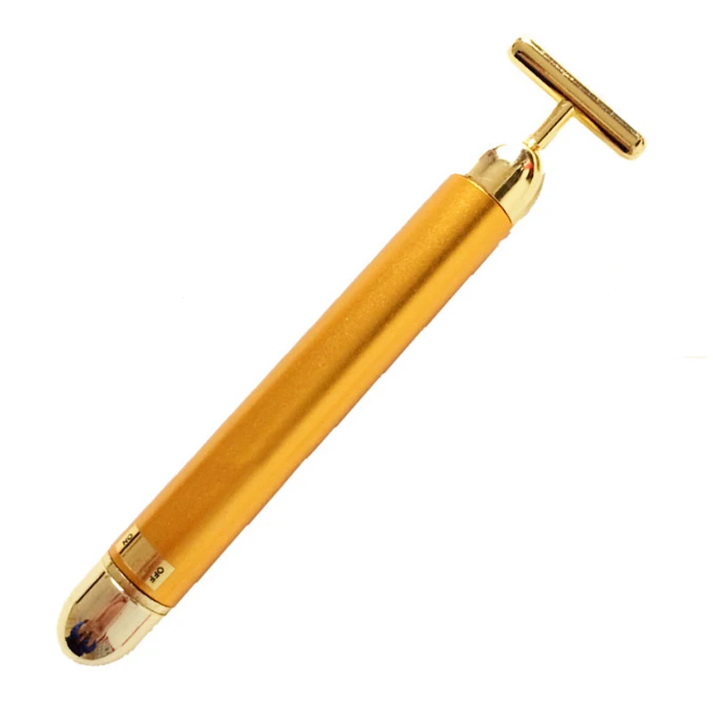 Энергетический beauty Bar 24 K Gold Pulse Укрепляющий Массажер ролик для лица массажер Derma