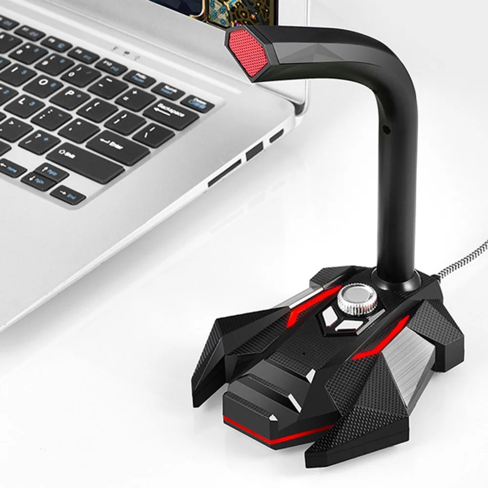 SOONHUA двойной микрофон Проводной USB конденсаторный микрофон стерео супер бас освещение микрофон для компьютера ПК планшет профессиональный игровой микрофон
