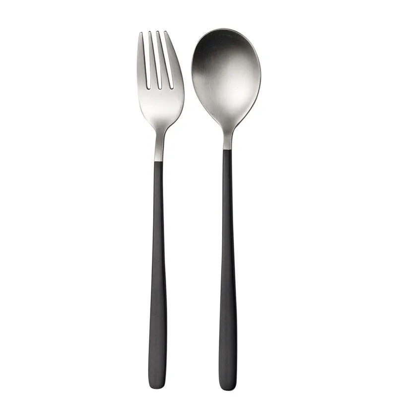 Spoon fork D JueQi набор посуды столовые приборы из нержавеющей стали 304 посуда кухонная посуда включает нож вилка чайные ложки 18/10 - Цвет: Spoon fork D