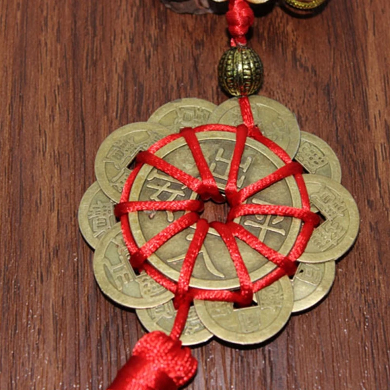 2019 10 Lucky Ancient Braided Handmade Chinese Knot Feng Shui Coins Prosperity Protection Good Fortune Home Car Decor | Автомобили и