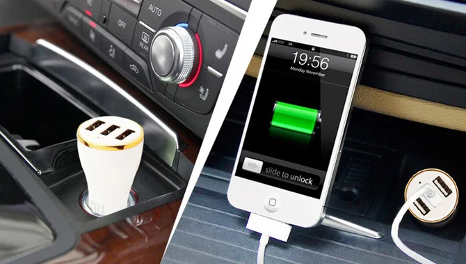 2A 1A 3 USB мобильный телефон автомобильное Зарядное устройство + кабель для передачи