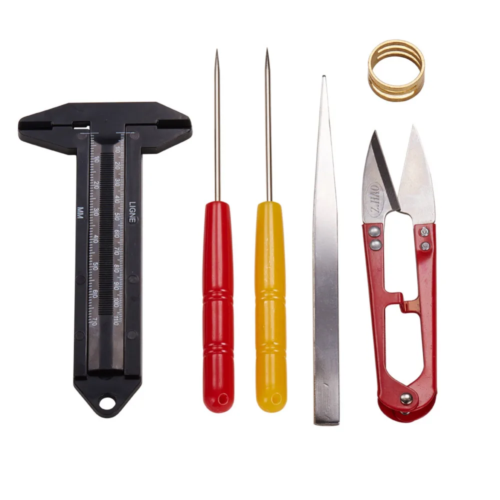 

DIY Jewelry Tool Kits, with Scissor, Beading Tweezers, Bead Awls, Rings and Vernier Callipers, Mixed Color