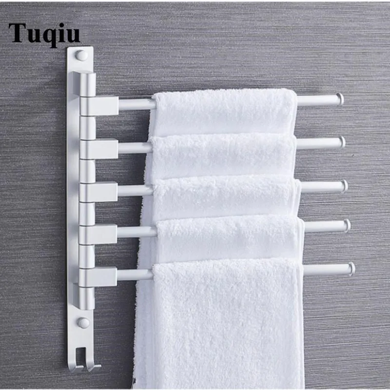 

Space aluminum bathroom towel rack rotating rod towel rack hotel towel rack bars movable pole wall mounted