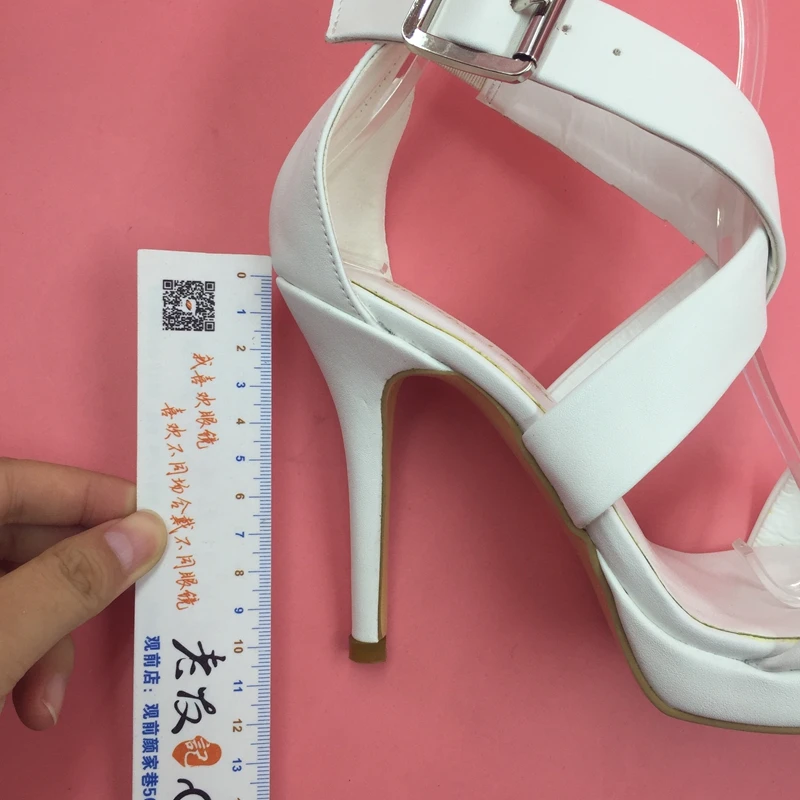 

White Stiletto Heel Women Sandals High Heels Open Toe Synthetic Upper With Criss Crossing Ankle Strap Platform Shoes Women
