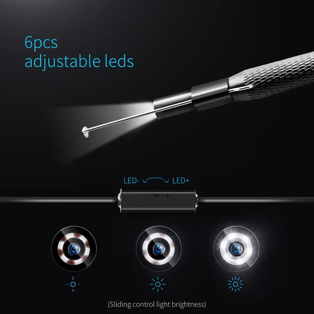 FREDI 3 в 1 USB медицинский эндоскоп камера 5 мм м мини ухо и нос Otoscope водонепроницаемый