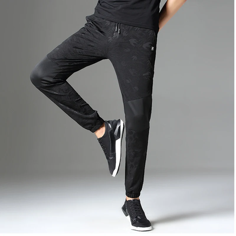 Новинка 2017 мужские повседневные брюки облегающие в стиле хип хоп для бега с