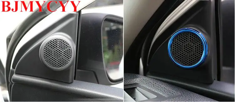 BJMYCYY 2 шт. DIY Автомобильный Стайлинг из нержавеющей стали твитер динамик декоративная крышка чехол наклейки для TOYOTA Corolla Altis
