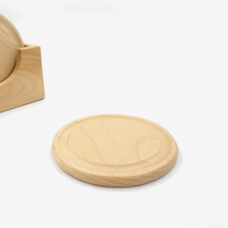 Набор подставок из Букового дерева 6 шт./компл. подставка под чашку для чая и кофе