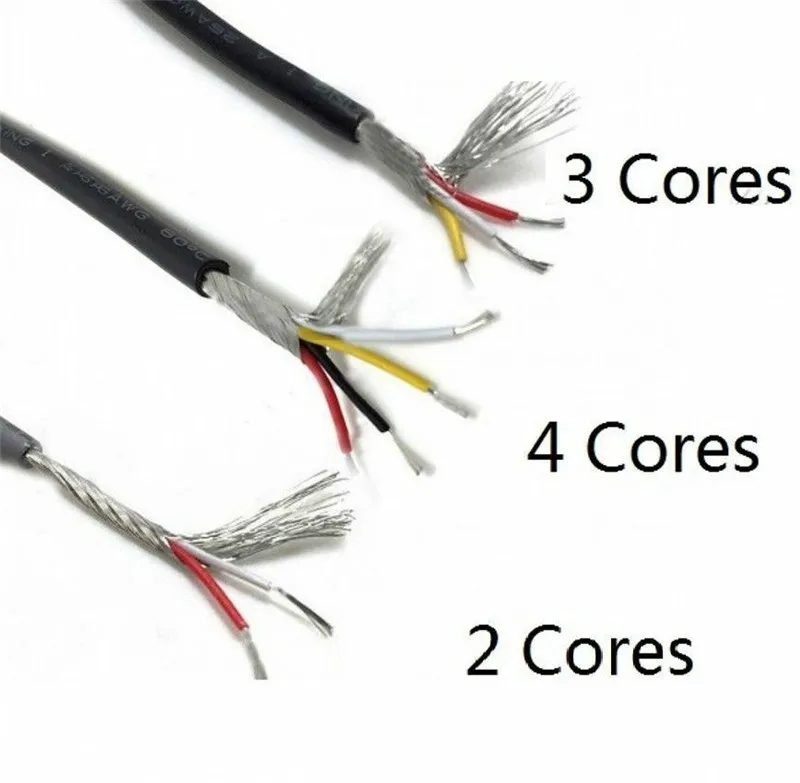 1 м UL 2547 2 ядра 24/26/28 AWG медный провод экранированный аудиокабель для наушников
