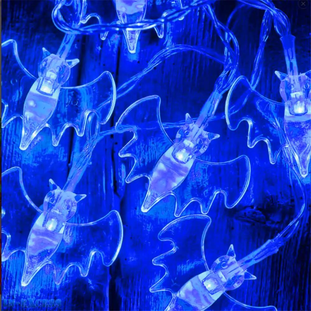 20 LEDS Fun Singular Bat Battery String Light Lamp Halloween Decoration bedroom lights Holiday party fair flashing Strip Light
