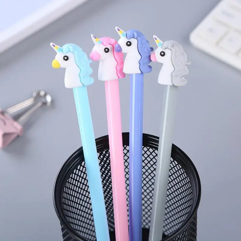 Jonvon Satone 20pcs Wholesale Pen Gel Unicorn Student Writing Pen Creative Korean Neutral Pens Cartoon Office For School Tools