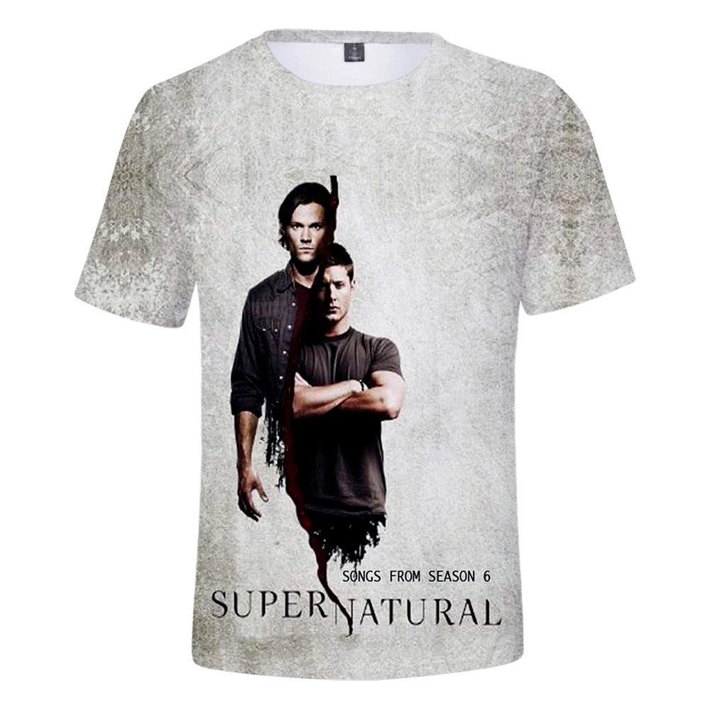 

Aikooki New Supernatural 3D T shirt Men/Women Casual Harajuku Hip Hop T shirt 3D Print Supernatural Short T-shirt Top Clothes