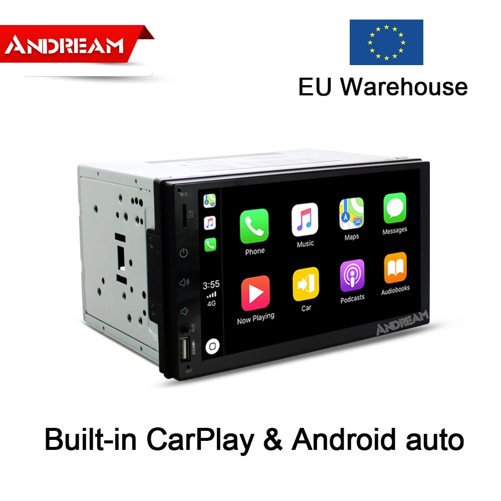 7 &quotips встроенный Автомобильный мультимедийный плеер CarPlay 2din универсальная