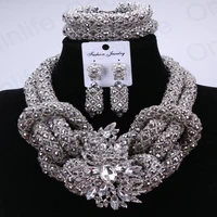 fabulous silver nigerian wedding jewelry set costume african nigerian wedding beads fashion jewelry sets hot 2017 free shipping