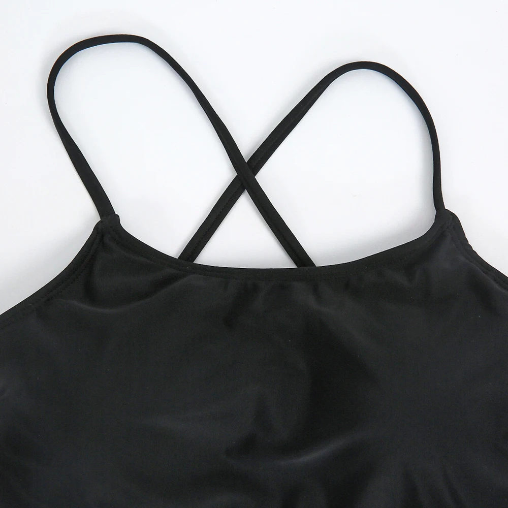 Женский Цельный купальник с черной подкладкой Одноцветный купальный костюм в