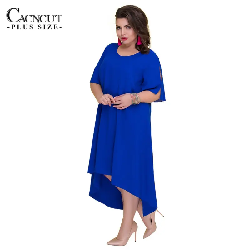 CACNCUT 5XL 6XL, большой размер, однотонное шифоновое платье для женщин, летнее, большой размер, винтажное, необычное, длинное платье, размера плюс, свободное, Vestidos