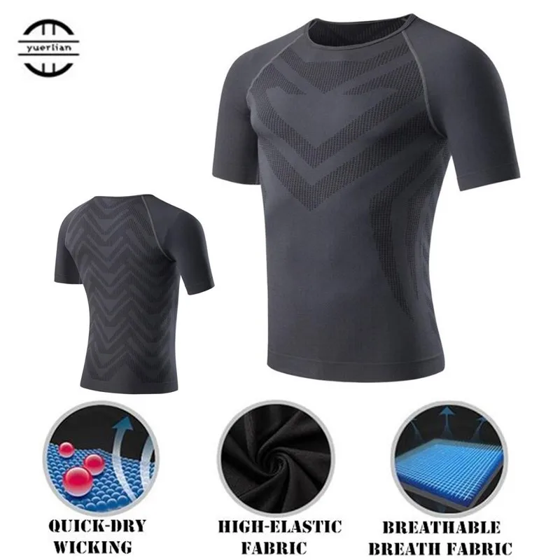 

Men Shapers Compression Underwear 3D Tight Mesh T-shirt,High Elastic Quick-dry Wicking Sport Fitness GYM Running Short Sleeves