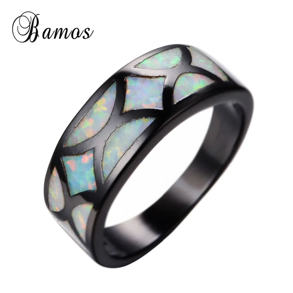 Мужские и женские кольца Bamos обручальные геометрические из черного золота с