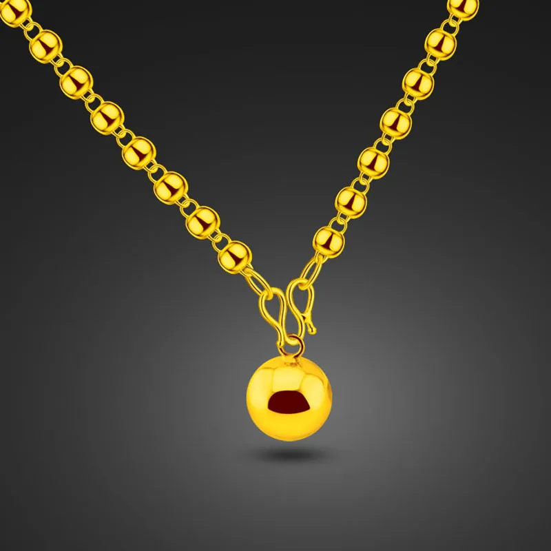 Новое модное женское золотистое ожерелье с кулоном в виде шара высокого качества