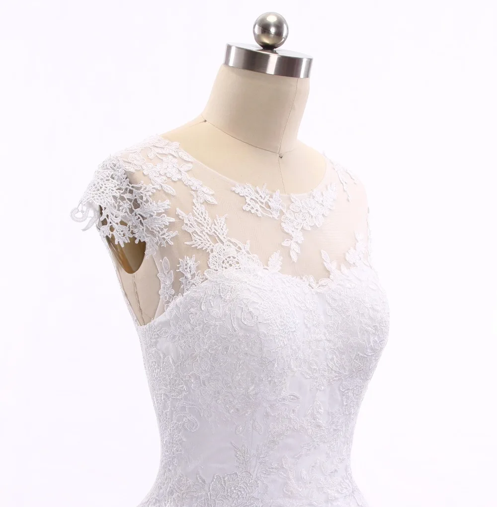 Женское свадебное платье с юбкой годе винтажное длинным рукавом и высоким