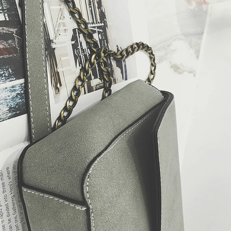 2017 Новых женщин способа сумка скраб цепи мешок Нубук небольшой сумки через плечо