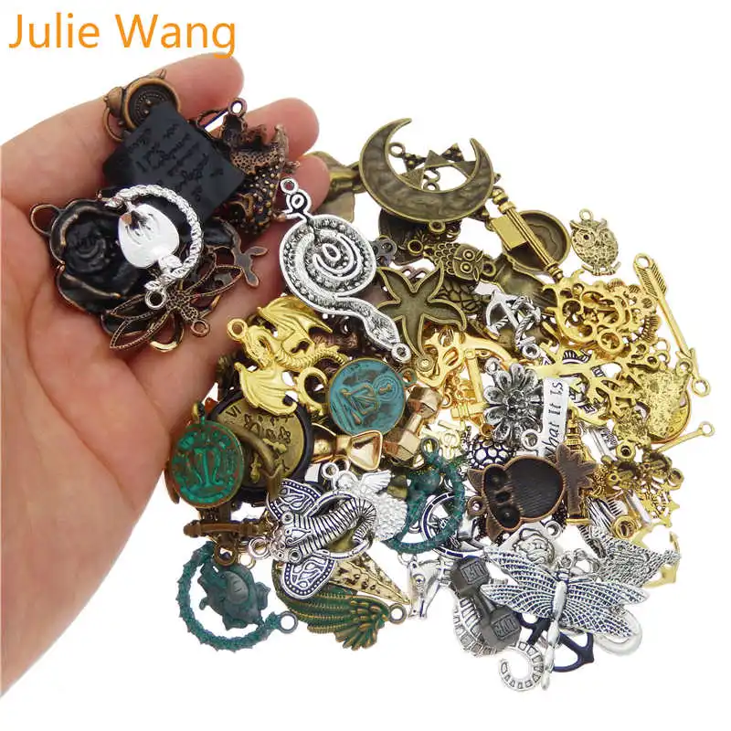 Julie Wang 10 шт. ретро Подвески сплав подобраны в случайном порядке животное звезда