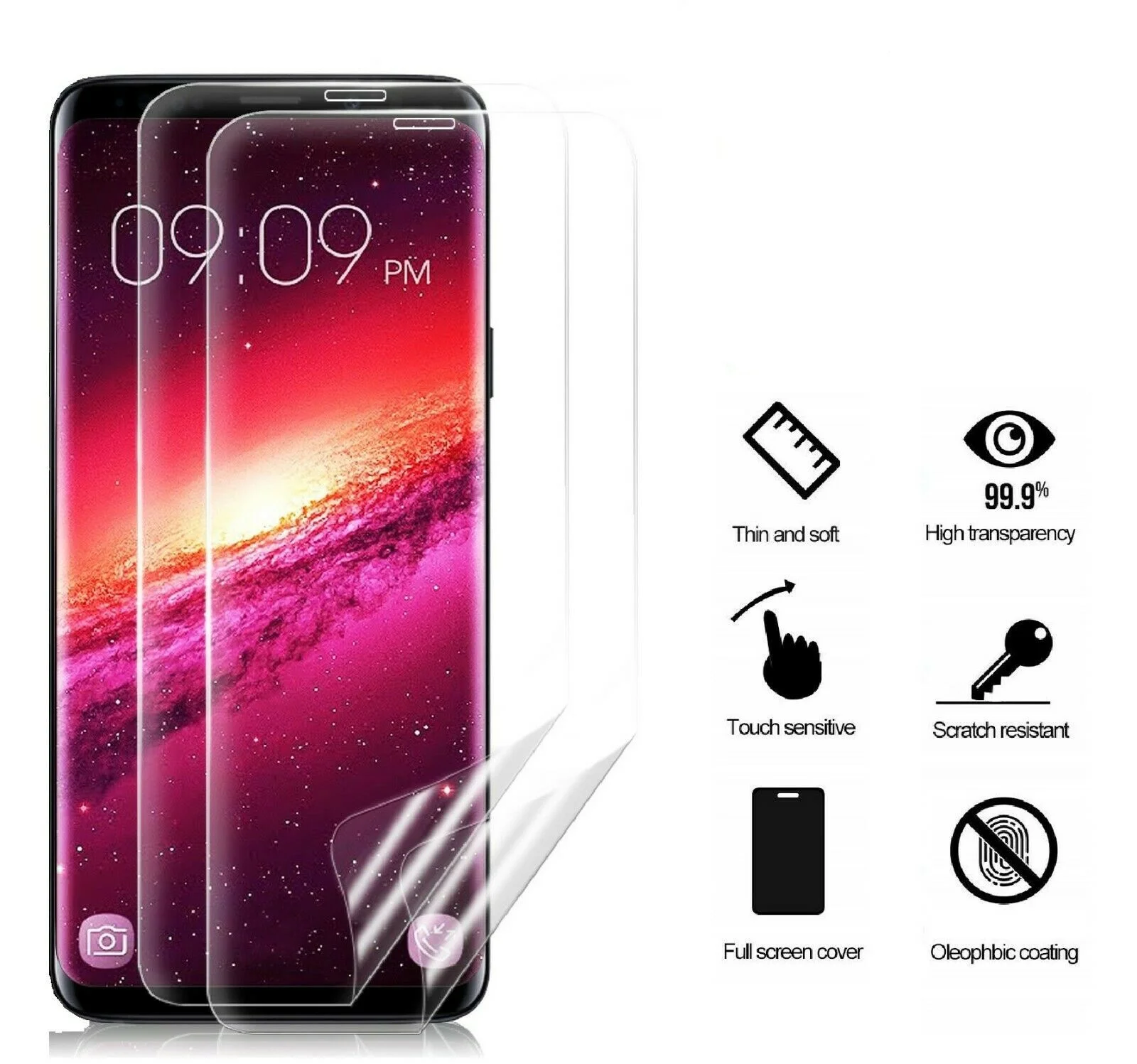20D PET мягкая пленка для Samsung Galaxy S10 S9 S8 Plus Note 9 8 A50 S10e + полная изогнутая Защита экрана