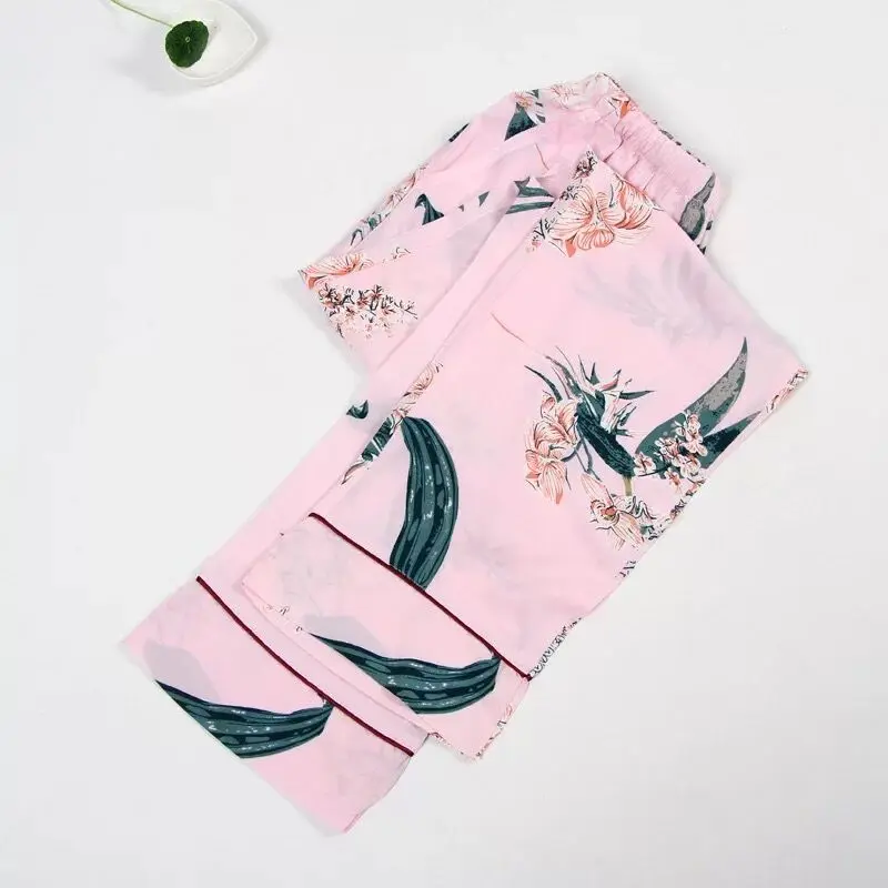 Pink Lily Несколько вариантов милые женские повседневные штаны для сна мягкая пижама брюки с эластичной резинкой на талии пижамы женские брюки сексуальные свободные домашние брюки - Цвет: Pink Lily