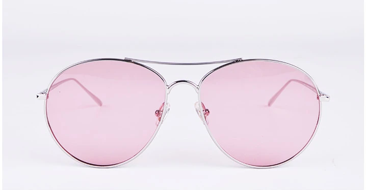 Sliver VS Pink Новое поступление унисекс винтажные круглые мужские женские очки пилота солнцезащитные очки с цветными линзами мужские UV400 gafas de sol mujer - Цвет линз: Sliver VS Pink