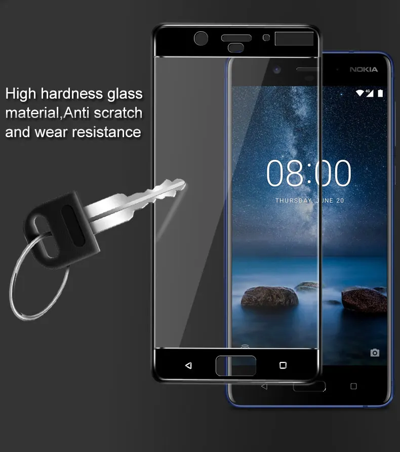 Imak Для Nokia 8 5 полный Экран покрытие закаленное Стекло Экран протектор Защитная пленка с полным покрытием для Nokia X5 X7 Стекло пленка