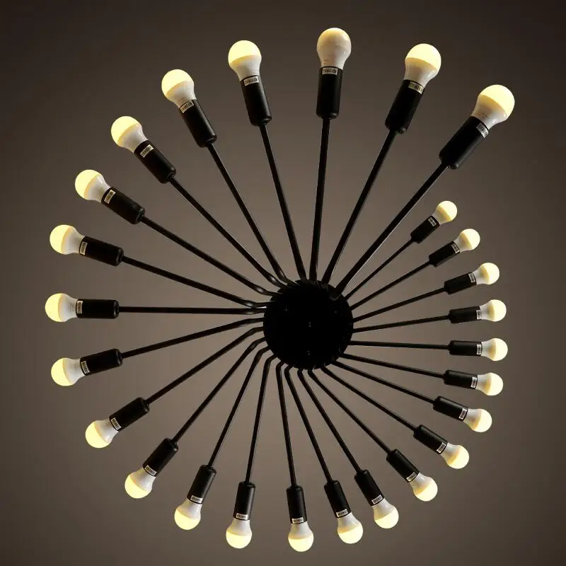Industry Loft Vintage Chandelier Black Iron Wind Spiral Stairs Pendant Lamp Retro Living Room Lighting Fixture LED E27 110V-240V | Лампы и