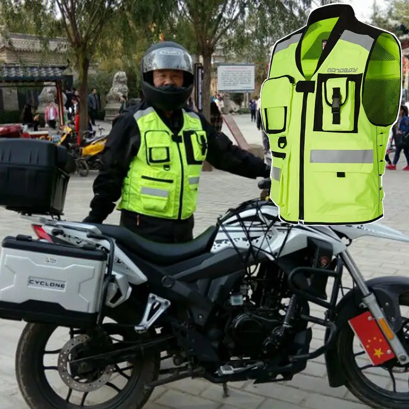 

Motorcycle Motorbike Vest Bike Auto Racing Clothing Visible Reflective Warning MIL SPEC MESH Vest Cloth Jacket Adjustable Fit