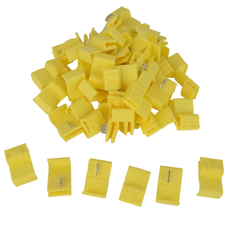 Yellow 50 шт. кабель обжимные разъемы быстрого сращивания защелкивающийся замок электрические провода терминалы красный/синий/желтый - Цвет: Yellow