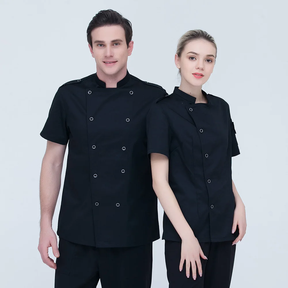 Куртка шеф повара с короткими рукавами Высококачественная двубортная форма для